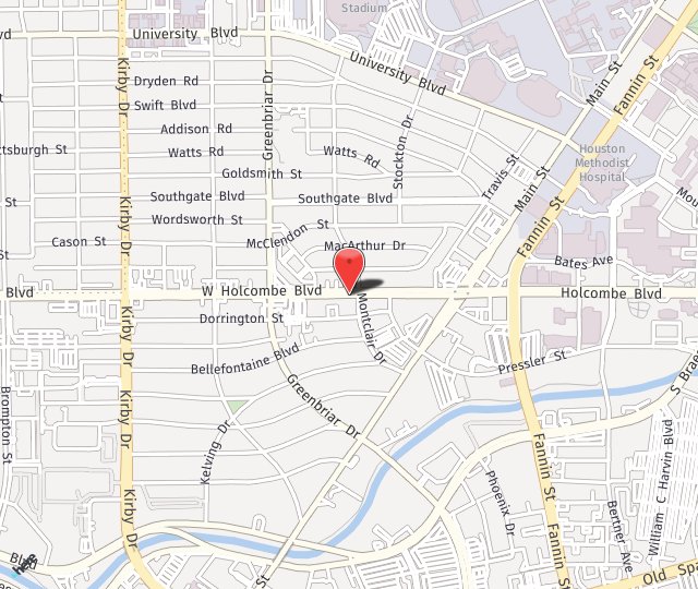 Location Map: 2201 W Holcombe Blvd Houston, TX 77030
