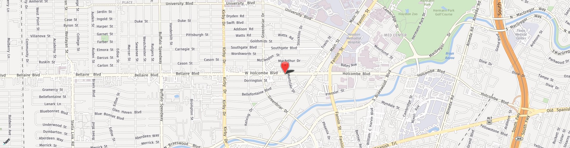 Location Map: 2201 W Holcombe Blvd Houston, TX 77030